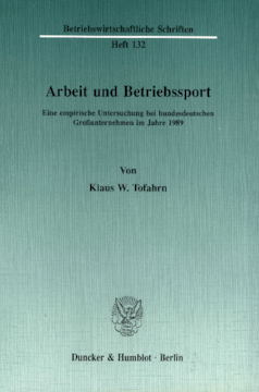 Arbeit und Betriebssport Arbeit und Betriebssport