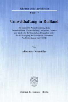 Umwelthaftung in Rußland Umwelthaftung in Rußland