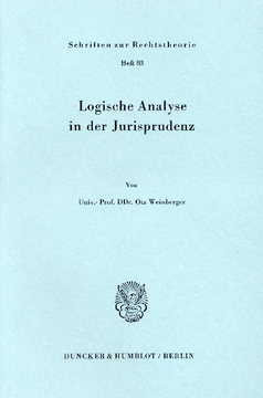 Logische Analyse in der Jurisprudenz Logische Analyse in der Jurisprudenz