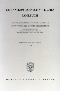 Literaturwissenschaftliches Jahrbuch Literaturwissenschaftliches Jahrbuch
