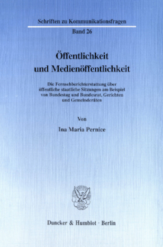 Öffentlichkeit und Medienöffentlichkeit Öffentlichkeit und Medienöffentlichkeit
