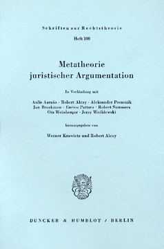 Metatheorie juristischer Argumentation Metatheorie juristischer Argumentation