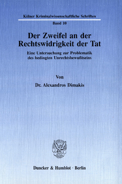 Der Zweifel an der Rechtswidrigkeit der Tat Der Zweifel an der Rechtswidrigkeit der Tat