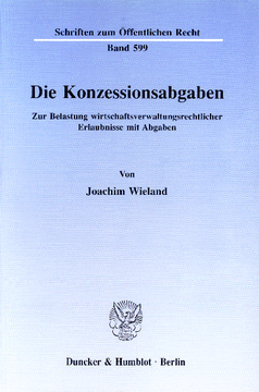 Die Konzessionsabgaben Die Konzessionsabgaben