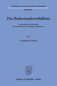 Das Ruhestandsverhältnis Das Ruhestandsverhältnis