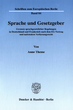 Sprache und Gesetzgeber Sprache und Gesetzgeber