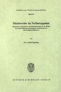 Ständerechte im Verfassungsstaat, Ständerechte im Verfassungsstaat,