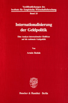 Internationalisierung der Geldpolitik Internationalisierung der Geldpolitik