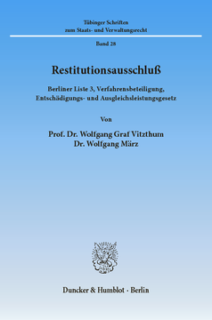 Restitutionsausschluß Restitutionsausschluß