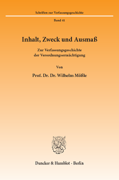 Inhalt, Zweck und Ausmaß Inhalt, Zweck und Ausmaß