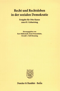 Recht und Rechtsleben in der sozialen Demokratie