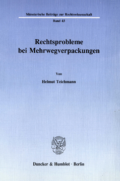 Rechtsprobleme bei Mehrwegverpackungen Rechtsprobleme bei Mehrwegverpackungen