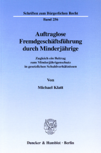 Auftraglose Fremdgeschäftsführung durch Minderjährige