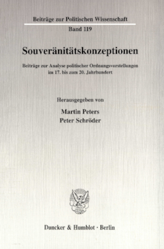 Souveränitätskonzeptionen Souveränitätskonzeptionen