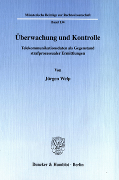 Überwachung und Kontrolle Überwachung und Kontrolle