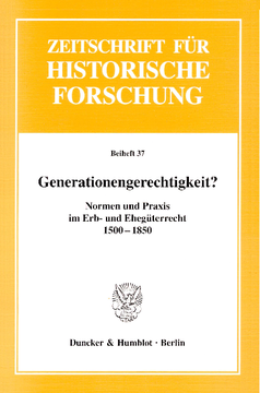 Generationengerechtigkeit? Generationengerechtigkeit?