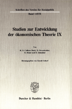 Untersuchungen zu Quesnay, Stein, Jevons und zur allgemeinen Gleichgewichtstheorie Untersuchungen zu Quesnay, Stein, Jevons und zur allgemeinen Gleichgewichtstheorie