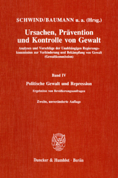 Ursachen, Prävention und Kontrolle von Gewalt Ursachen, Prävention und Kontrolle von Gewalt