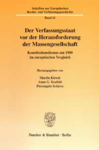 Der Verfassungsstaat vor der Herausforderung der Massengesellschaft