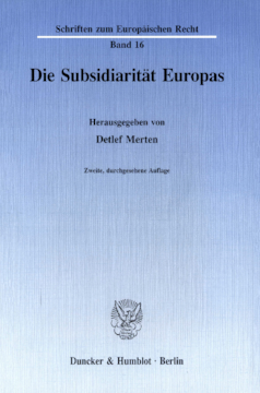 Die Subsidiarität Europas Die Subsidiarität Europas