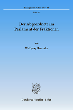 Der Abgeordnete im Parlament der Fraktionen Der Abgeordnete im Parlament der Fraktionen