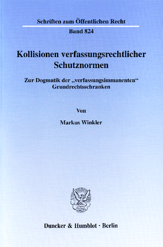 Kollisionen verfassungsrechtlicher Schutznormen Kollisionen verfassungsrechtlicher Schutznormen