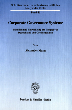 Corporate Governance Systeme Corporate Governance Systeme