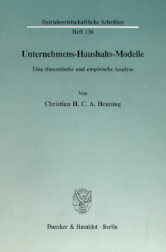 Unternehmens-Haushalts-Modelle Unternehmens-Haushalts-Modelle