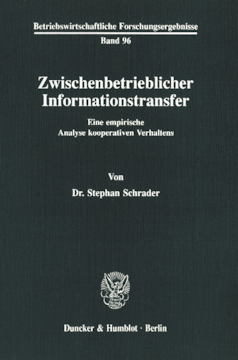 Zwischenbetrieblicher Informationstransfer Zwischenbetrieblicher Informationstransfer