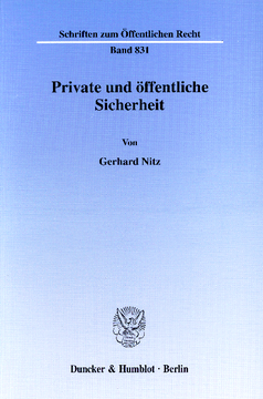Private und öffentliche Sicherheit Private und öffentliche Sicherheit