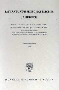Literaturwissenschaftliches Jahrbuch Literaturwissenschaftliches Jahrbuch