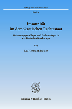 Immunität im demokratischen Rechtsstaat Immunität im demokratischen Rechtsstaat