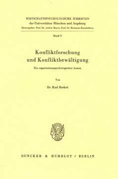 Konfliktforschung und Konfliktbewältigung Konfliktforschung und Konfliktbewältigung