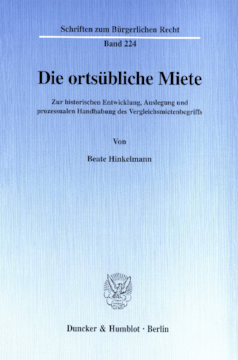 Die ortsübliche Miete Die ortsübliche Miete