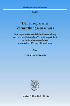 Der europäische Vermittlungsausschuss Der europäische Vermittlungsausschuss