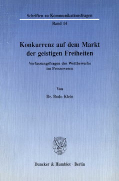 Konkurrenz auf dem Markt der geistigen Freiheiten Konkurrenz auf dem Markt der geistigen Freiheiten