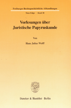 Vorlesungen über Juristische Papyruskunde Vorlesungen über Juristische Papyruskunde