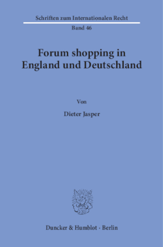 Forum shopping in England und Deutschland Forum shopping in England und Deutschland