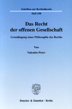 Das Recht der offenen Gesellschaft Das Recht der offenen Gesellschaft