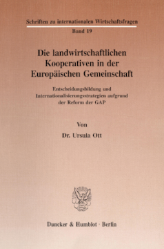 Die landwirtschaftlichen Kooperativen in der Europäischen Gemeinschaft Die landwirtschaftlichen Kooperativen in der Europäischen Gemeinschaft
