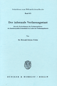 Der informale Verfassungsstaat Der informale Verfassungsstaat