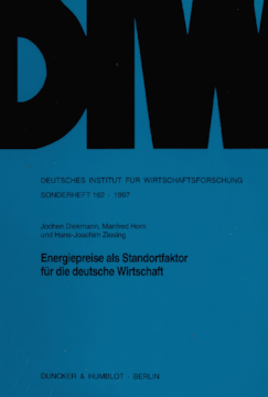 Energiepreise als Standortfaktor für die deutsche Wirtschaft Energiepreise als Standortfaktor für die deutsche Wirtschaft