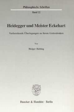 Heidegger und Meister Eckehart Heidegger und Meister Eckehart