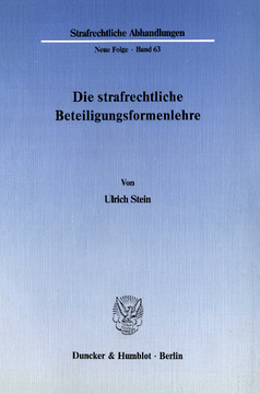 Die strafrechtliche Beteiligungsformenlehre Die strafrechtliche Beteiligungsformenlehre