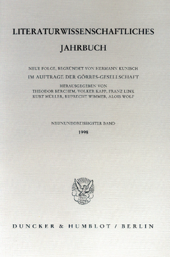 Literaturwissenschaftliches Jahrbuch Literaturwissenschaftliches Jahrbuch