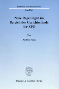 Neue Regelungen im Bereich der Gerichtsstände der ZPO