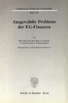 Ausgewählte Probleme der EG-Finanzen Ausgewählte Probleme der EG-Finanzen