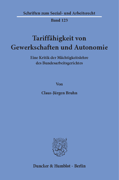 Tariffähigkeit von Gewerkschaften und Autonomie Tariffähigkeit von Gewerkschaften und Autonomie