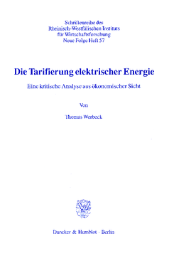 Die Tarifierung elektrischer Energie Die Tarifierung elektrischer Energie