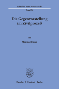 Die Gegenvorstellung im Zivilprozeß